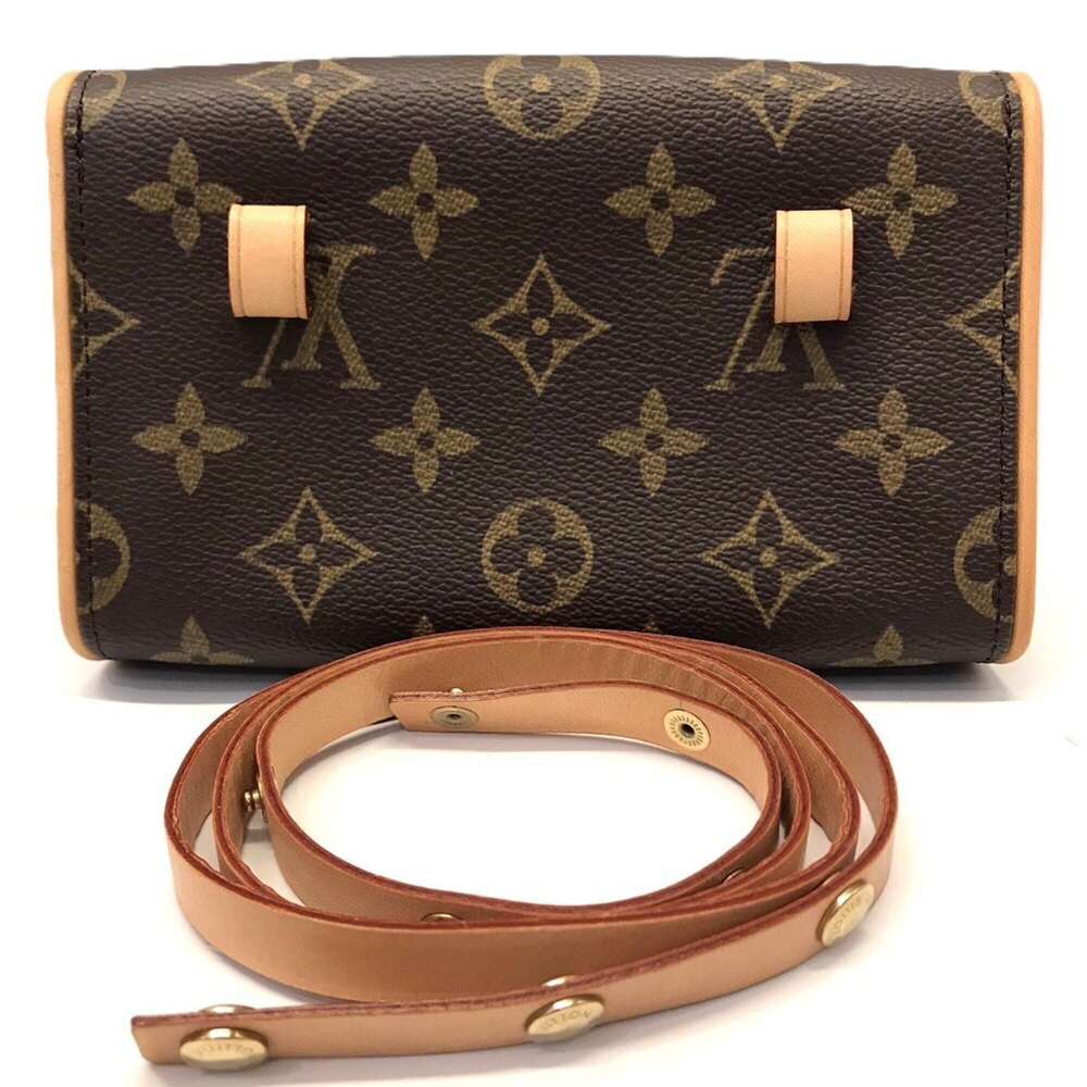 LOUIS VUITTON Authentic Brown Monogram Leather Pochette Pouch - Picture 2 of 7